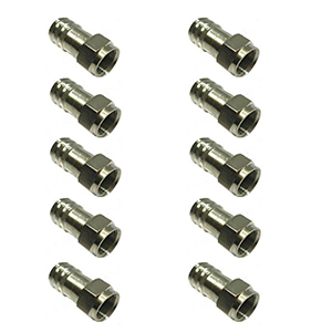 Lot de 10 connecteurs type F en laiton RG6  male 75#937; Unispectra SC-Fm-6-C.360HEX